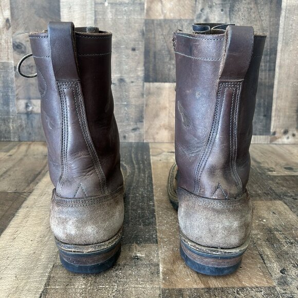 JK Spokane WA Custom Logger Plain Toe Lace Up Work Boots Mens 9 D - Picture 7 of 12